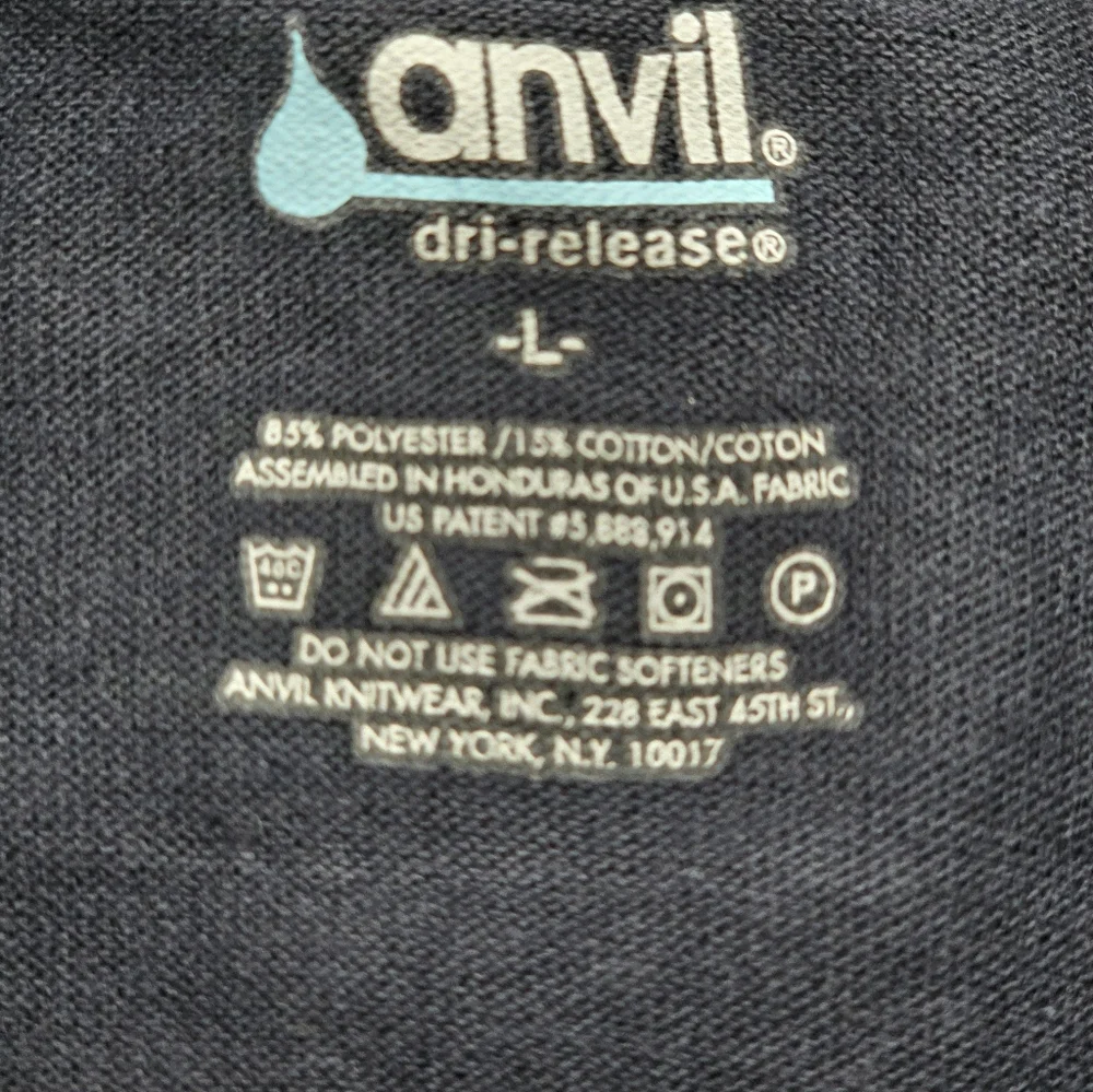 Anvil Dri Release NWT  Men's Navy Short Sleeve Tee Size L - Picture 5 of 5